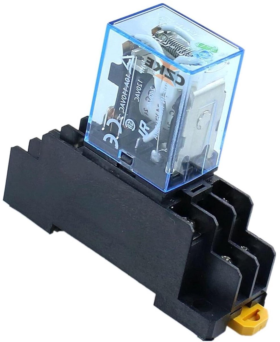Relais Set - Elektromagnetisch Component - Schakelen van Circuits - Met Sokkel Basis - 5 Stuks - Transparant