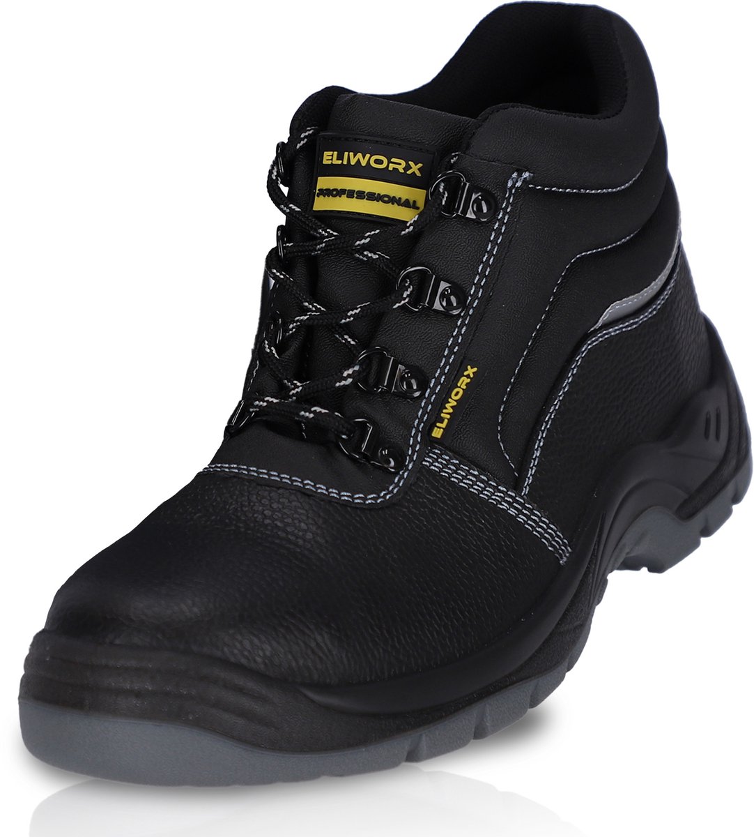 ELIWORX S3 SR Veiligheidsschoenen Heren Staalneus – Terra High Werkschoenen – Zwart – 48