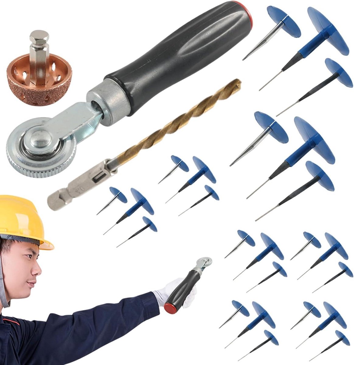 Banden reparatieset - Lekke banden - Snel banden plakken - Luchtdichte afdichting - 24+3 stuks - Zwart