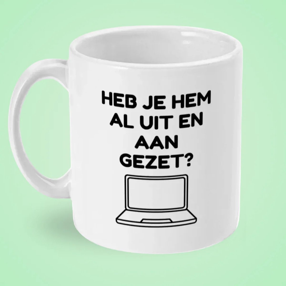 Mokster Cadeau IT Collega – Grappige IT Mok Heb Je Hem Al Uit en Aan Gezet – Mok met Tekst – Kantoorhumor Koffiemok 325 ml