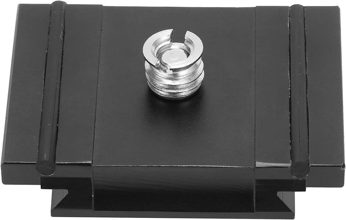 Camera Snelkoppelingsplaat - Laadbord Aluminium - Camera Stabiliseren - CNC Gefreesd - 53 x 43 mm - Zwart