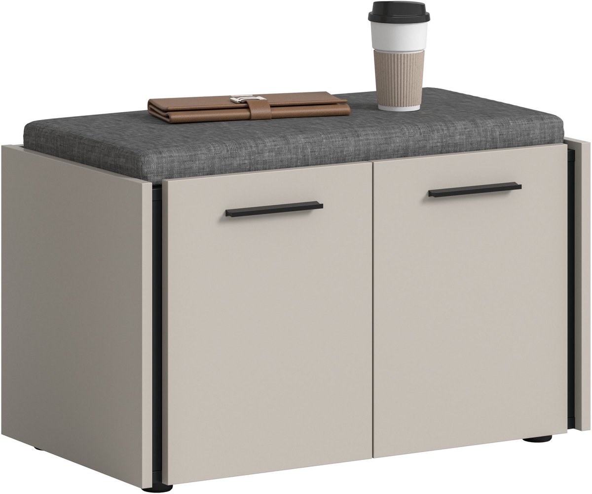Sitzbank met kussen - Moderne opbergbank voor hal of garderobe - Kasjmier kleur - 75x42x40cm