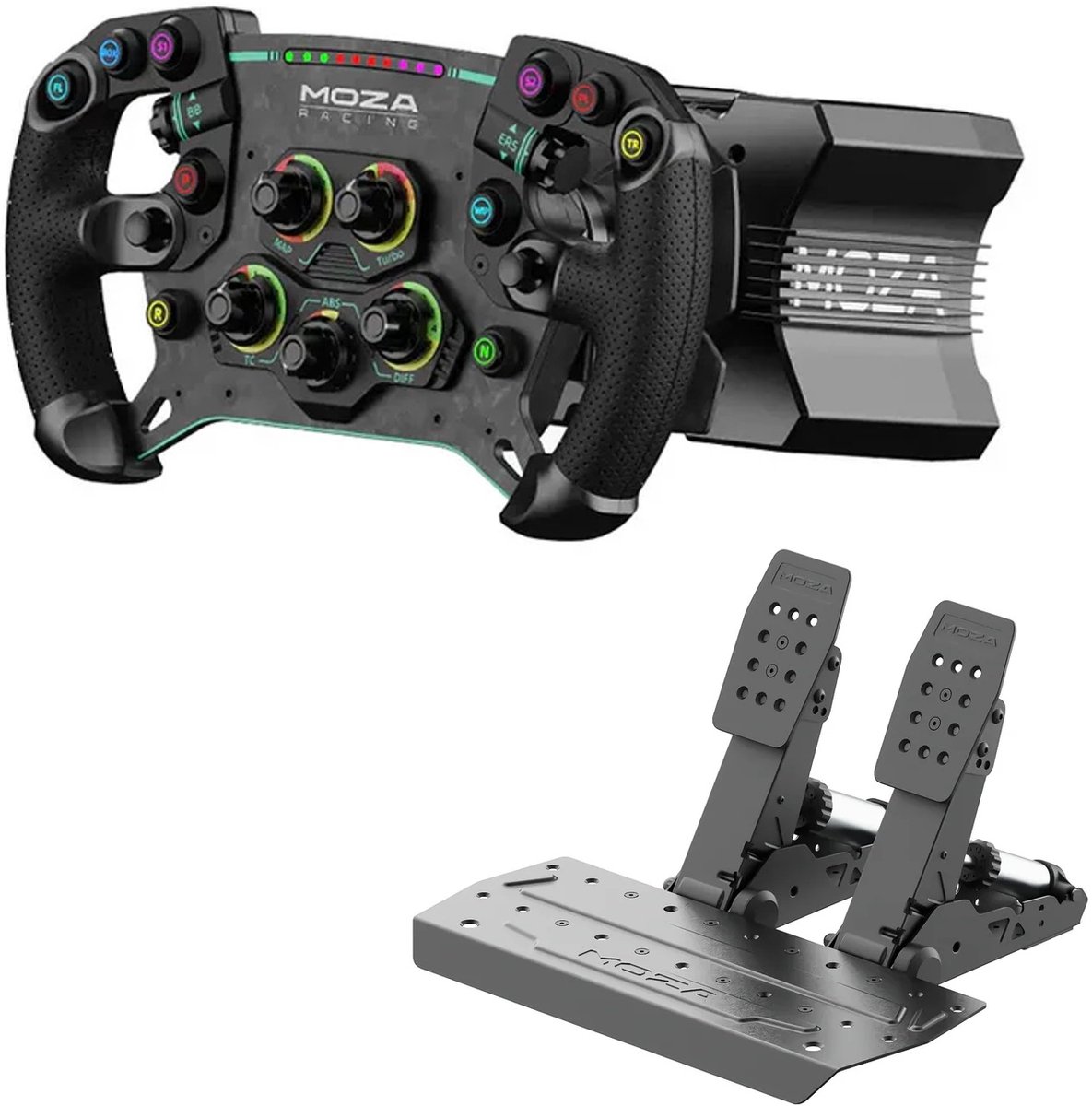 MOZA R9 V3 + GS V2P + SRP2 – Direct Drive Sim Racing Set met 9Nm Base, GT Stuur en Load Cell Pedalen - PC