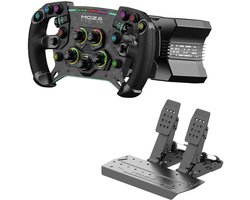 MOZA R9 V3 + GS V2P + SRP2 – Direct Drive Sim Racing Set met 9Nm Base, GT Stuur en Load Cell Pedalen - PC