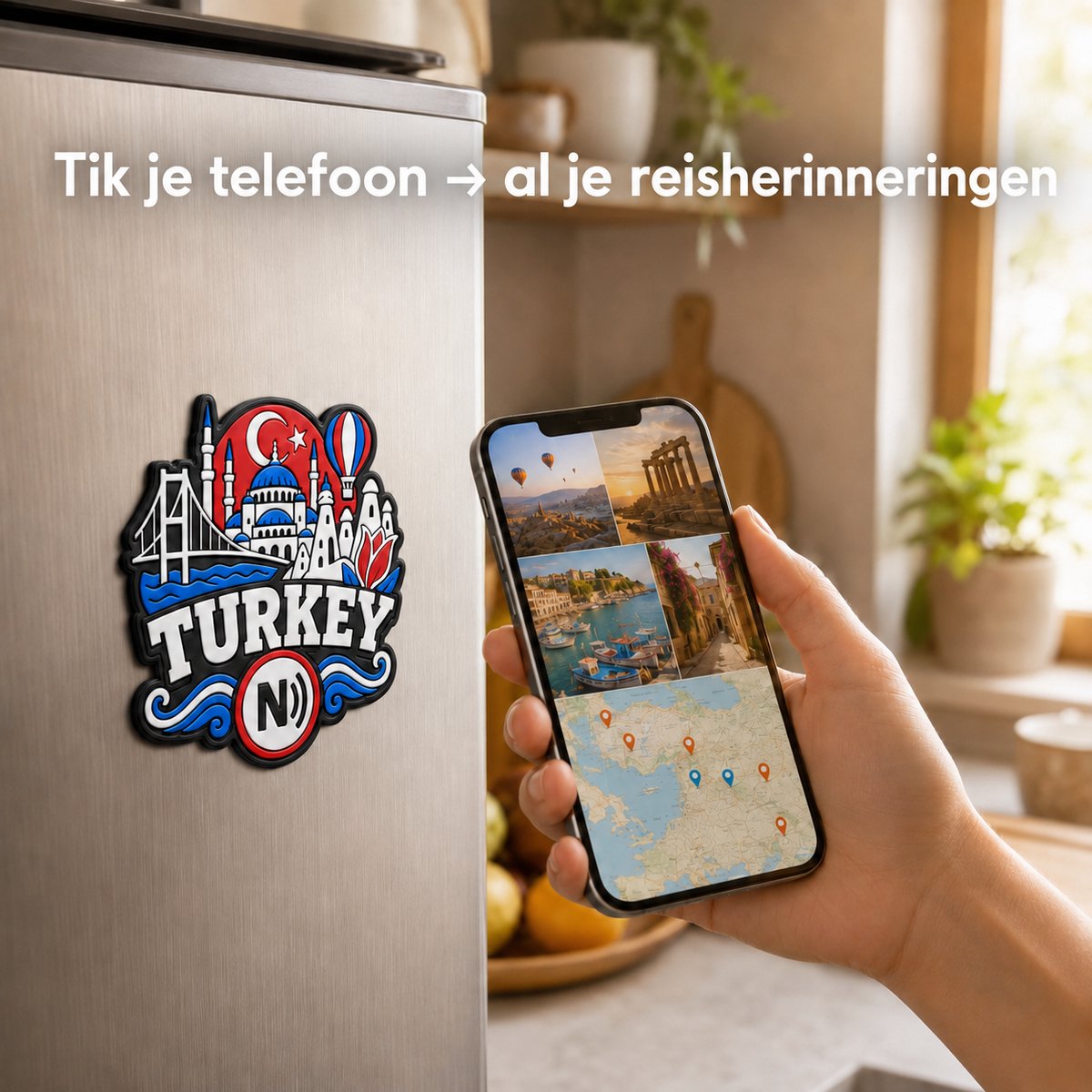 Tap3DX Turkije Smart Magnet – 3D Istanbul Souvenir Koelkastmagneet