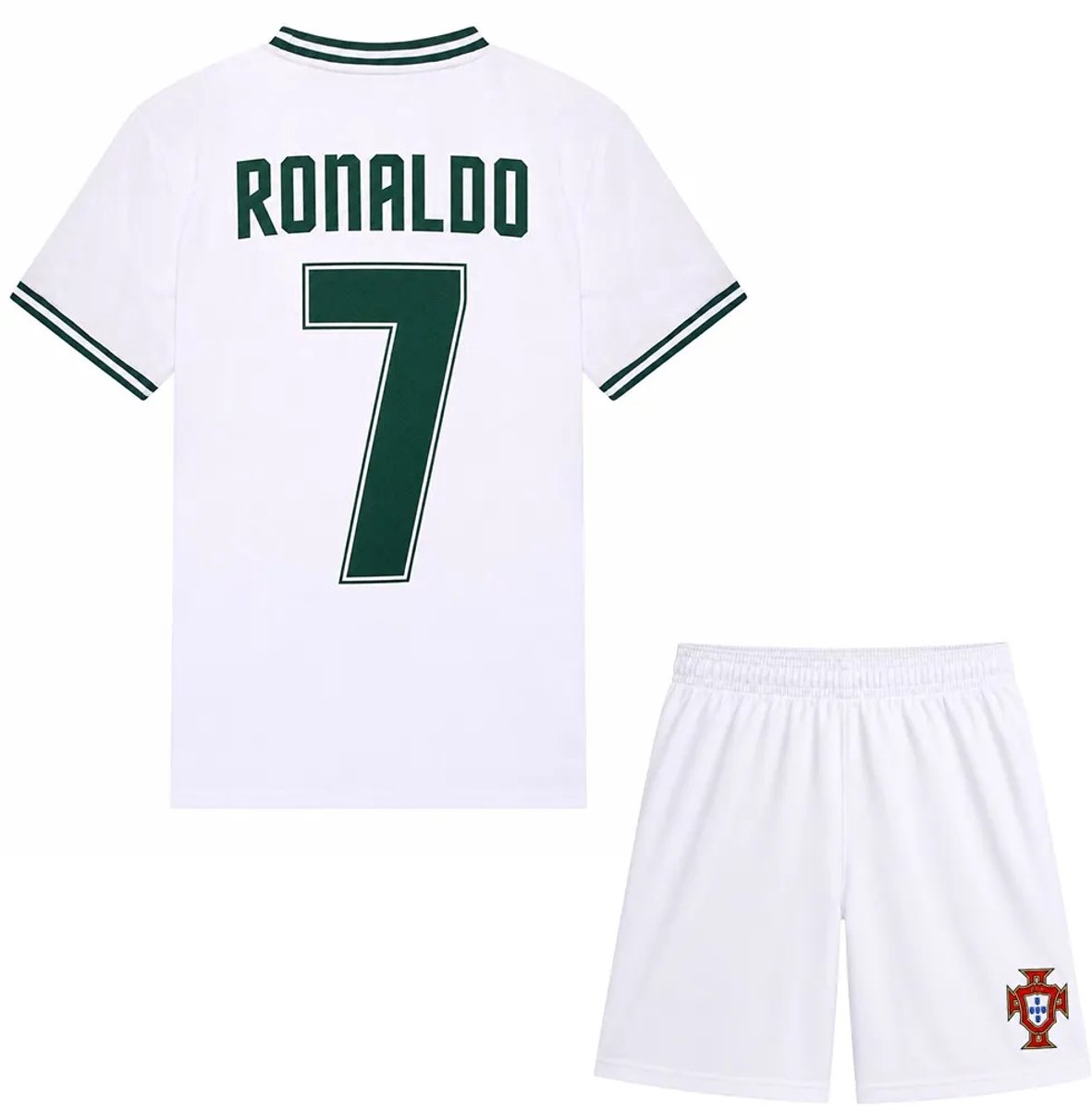 Cristiano Ronaldo Portugal Voetbaltenue Uit - CR7 - Voetbal Tenue Kinderen - Shirt en Broekje - Jongens en Meisjes -- Maat 128