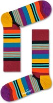Happy Socks - gestreept paars, blauw, oranje, geel - Multi Stripe Fall - Maat 36/40