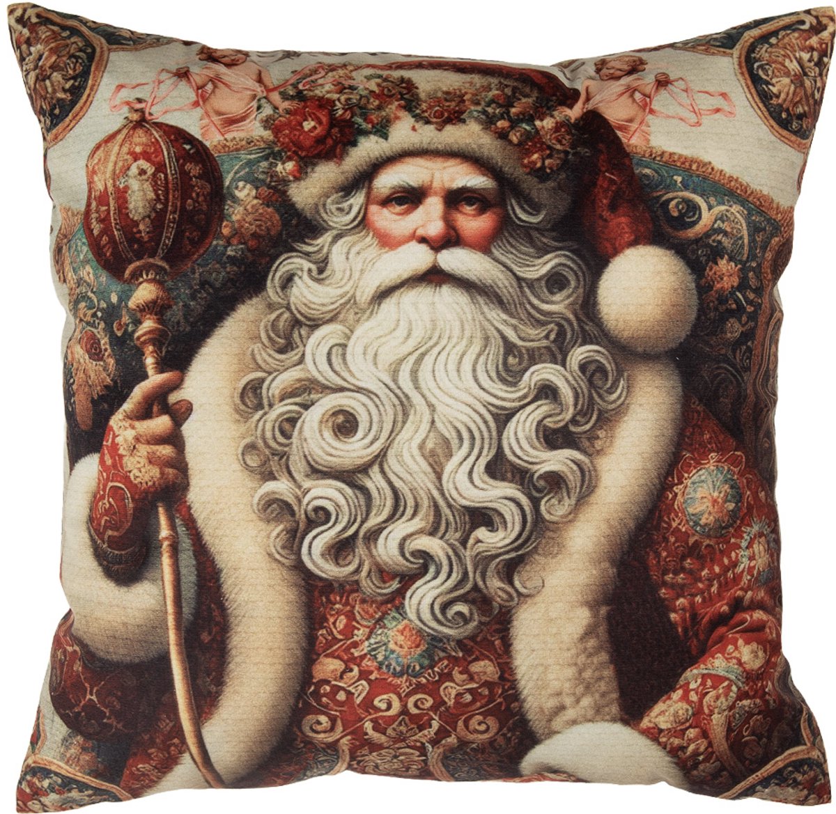 Clayre & Eef Sierkussen Beige Synthetisch Kerstman
