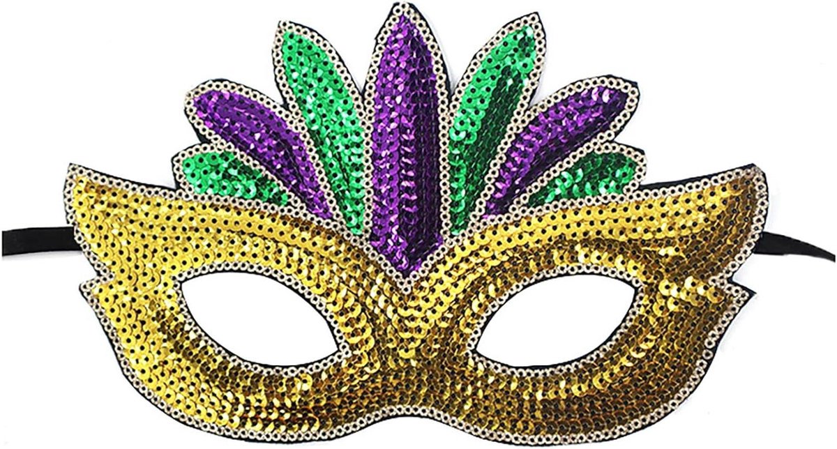 Beschermend Masker - Stofmasker Ademhalingsmasker - Stof Voorkomen - Verbeterde Stokbevestiging - Driekleurig - Goud Paars Groen