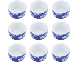 Mini Water Kommetjes - Voerbakjes Reptielen - Kleine Huisdieren - Keramisch Materiaal - 9 Stuks - Blauw