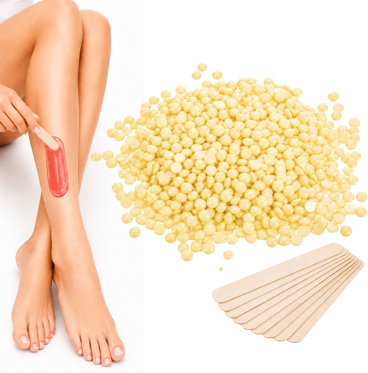 Guardian Beauty Wax Bonen - Ontharing - Hypoallergeen - 500g - Floral - Met 20 stuks Spatels - Harde Wasbonen - Ontharingswax
