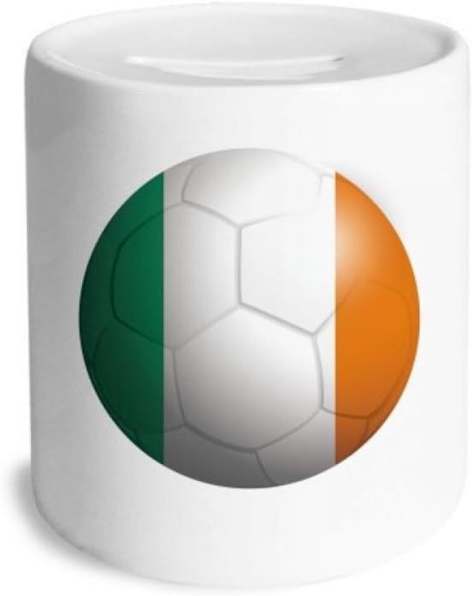 Voetbal Spaarpot - Muntkoffer Besparing - Geld Besparen - Verwijderbare Rubberen Stop - 9 cm Hoog - Multicolor