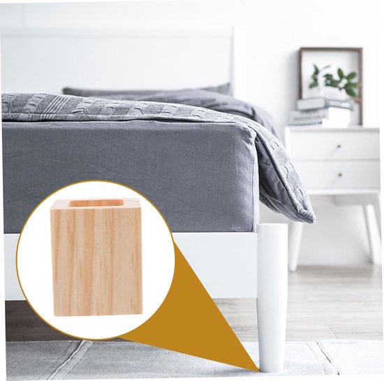 Houten Meubelverhogers - Pootverhogers Set - Meubels Verhogen - Antislip Stabiliteit - 8 Stuks - Beige van Houten — afbeelding 5