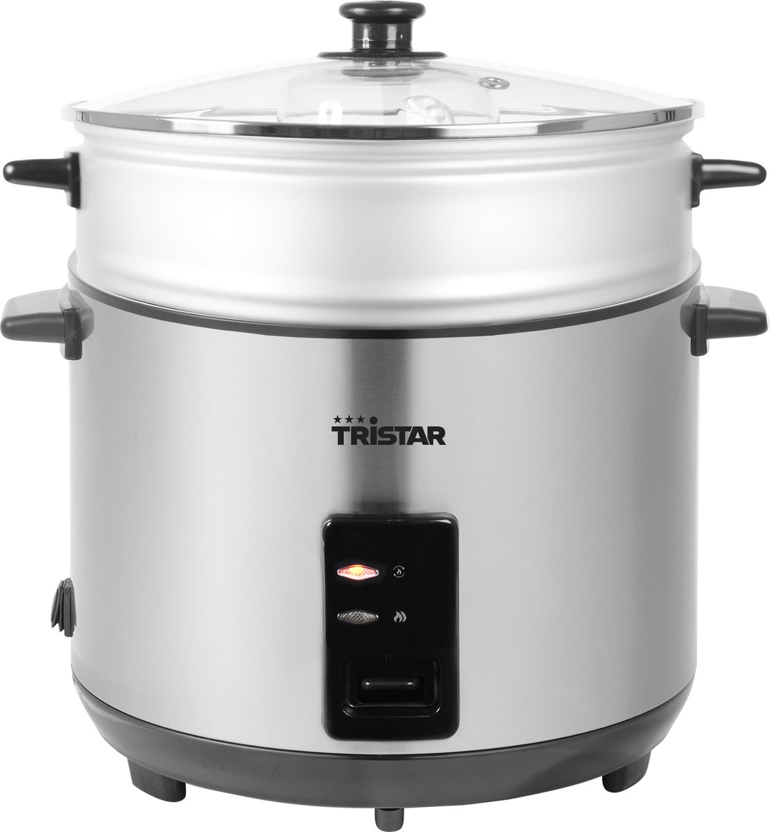 Tristar Rijstkoker 2.8L - RK-6158 - Tot 15 porties - Warmhoudfunctie - Droogkookbeveiliging- Inclusief stoommandje - 1000W - RVS