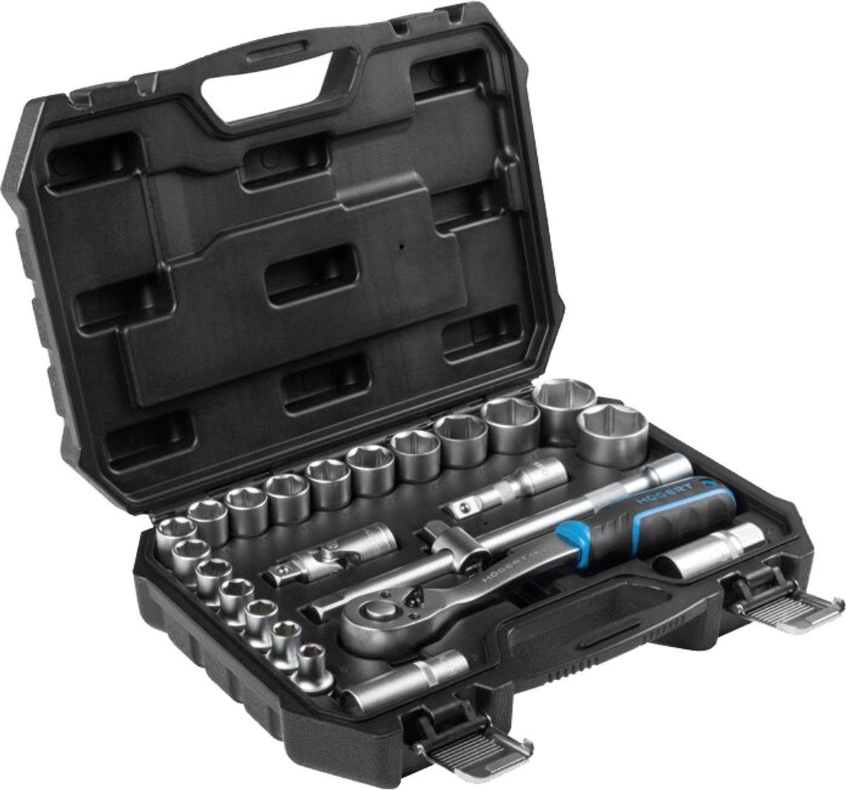 24-delige Gereedschapset CrV met Ratel 1/2" & Dopmaten 8-32mm