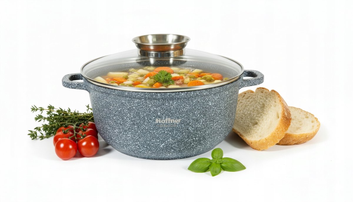 Hoffner Traditionele Pan 4,5L - Marmscoating, Inductie Geschikt