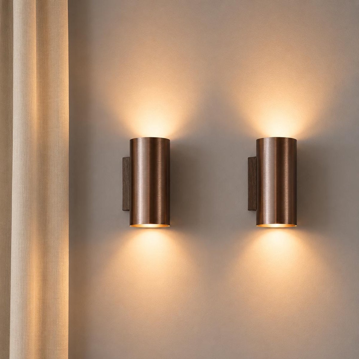 LUSENZ wandlamp cilindervormig – 2 stuks – gu10 fitting – dimbaar – up and down licht – ge