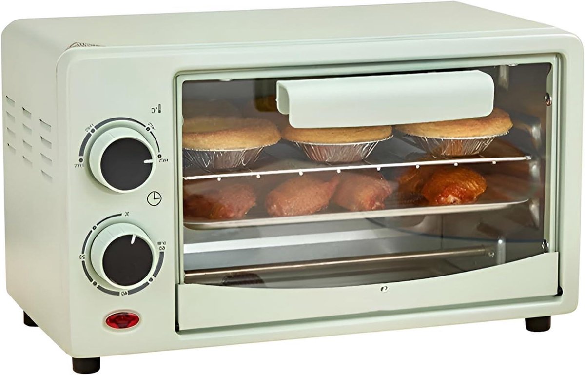 Mini Oven - Heteluchtoven Aanrecht - Snel Koken - Instelbare Temperatuur - 12 Liter - Zwart