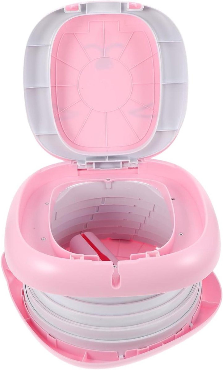 Draagbaar Kindertoilet - Reis Potje - Zindelijkheidstraining - Lekvrije Constructie - 24 x 24 x 17 cm - Roze