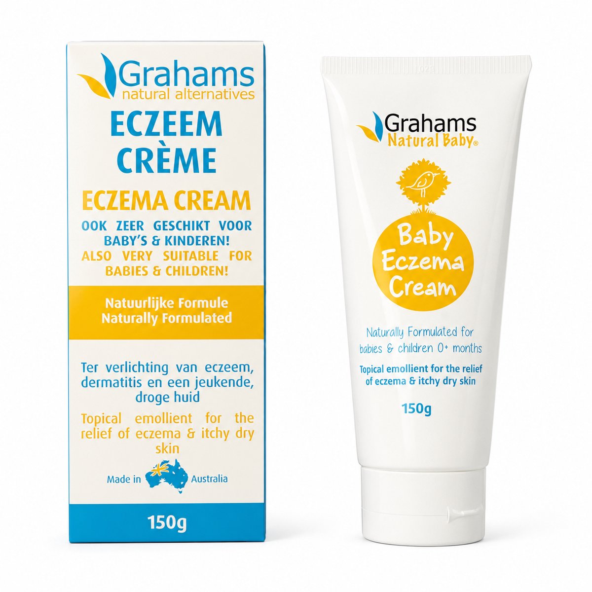 Grahams Eczeem Crème - Huidcrème - 150 g - Voor Droge en Gevoelige Huid - Dagelijkse Huidverzorging