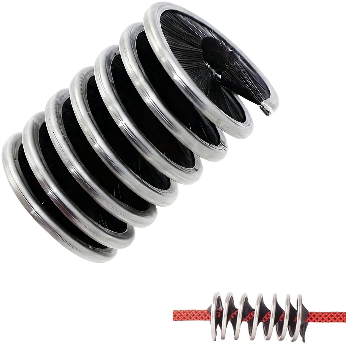 Dailygoods- Klimtouwborstel Professionele - Touwreiniging - Nylon Borstelkop - Geschikt voor 8-13 mm - Bergbeklimmen - Kabelbaan - Verlengt levensduur touw - Touwreiniger