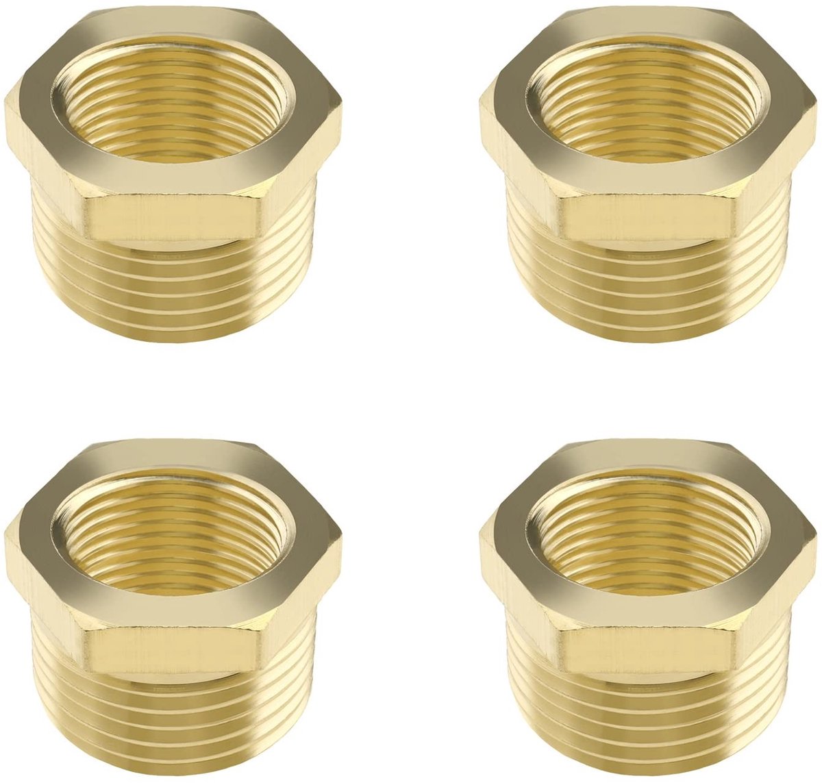 Dailygoods - 4 Stuks Messing Reducerende Connector voor Waterleidingen