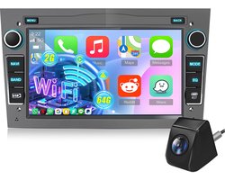 Hexinex Autoradio - Geschikt Voor Opel Astra H Corsa C/D Meriva Zafira B - 2GB + 64GB - Draadloos Apple Carplay & Android Auto - 7-inch Touchscreen Achteruitrijcamera