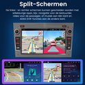 Autoradio met split-screen functie. Toont navigatie en video tegelijkertijd. Ondersteunt twee schermen.