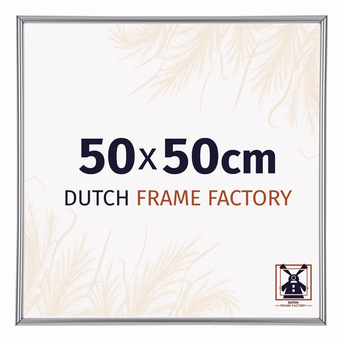Dutch Frame Factory Fotolijst 50x50 cm - Kunststof - Zilver Hoogglans - Angers
