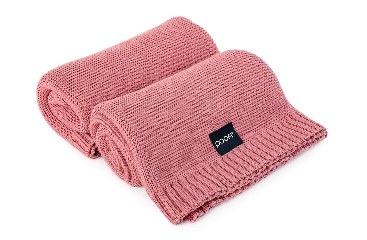 Poofi Bamboe Dekentje PURE - Malinrood 80x100 cm