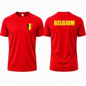 Landenteams België - WK 2026 - Voetbal Shirt - Maat S - Voetbaltenue - Voetbal Spullen - Dry Fit - Ademend - Mesh - Raglan Mouwen