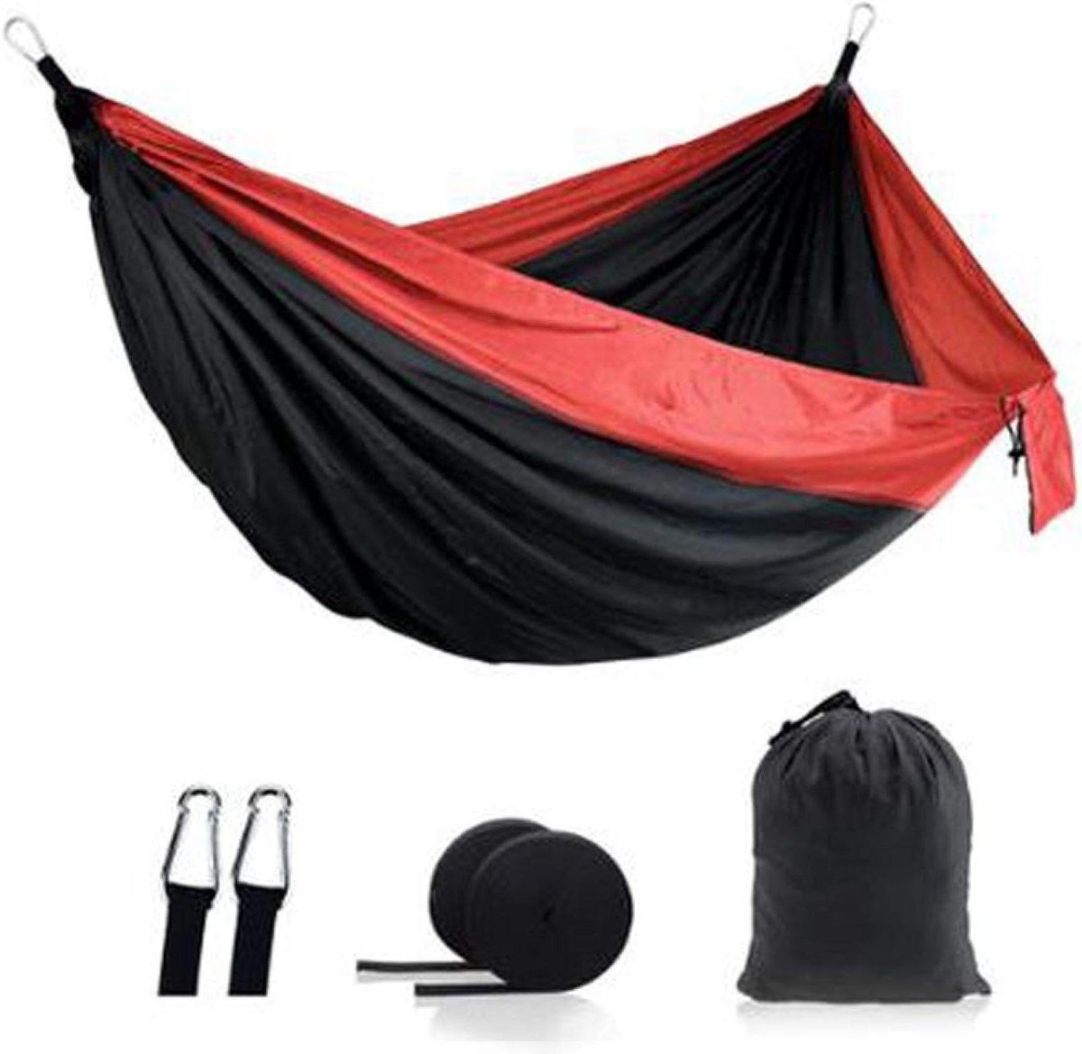 Nylon Hangmat - Dubbele Stoel - Outdoor Ontspanning - Ultralicht & Draagbaar - 270x140 cm - Veel Kleuren