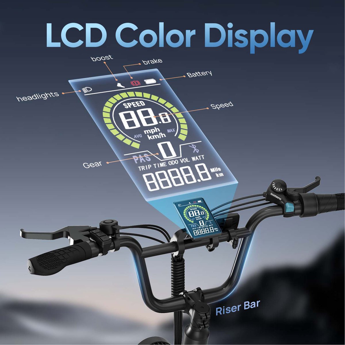 Qekud E20 PRO E-Bike - 20 inch Fatbike - Elektrische Fiets - 250W motor - 48V 15.6Ah Accu - 7 versnellingen- 50-75km actieradius thumbnail 5