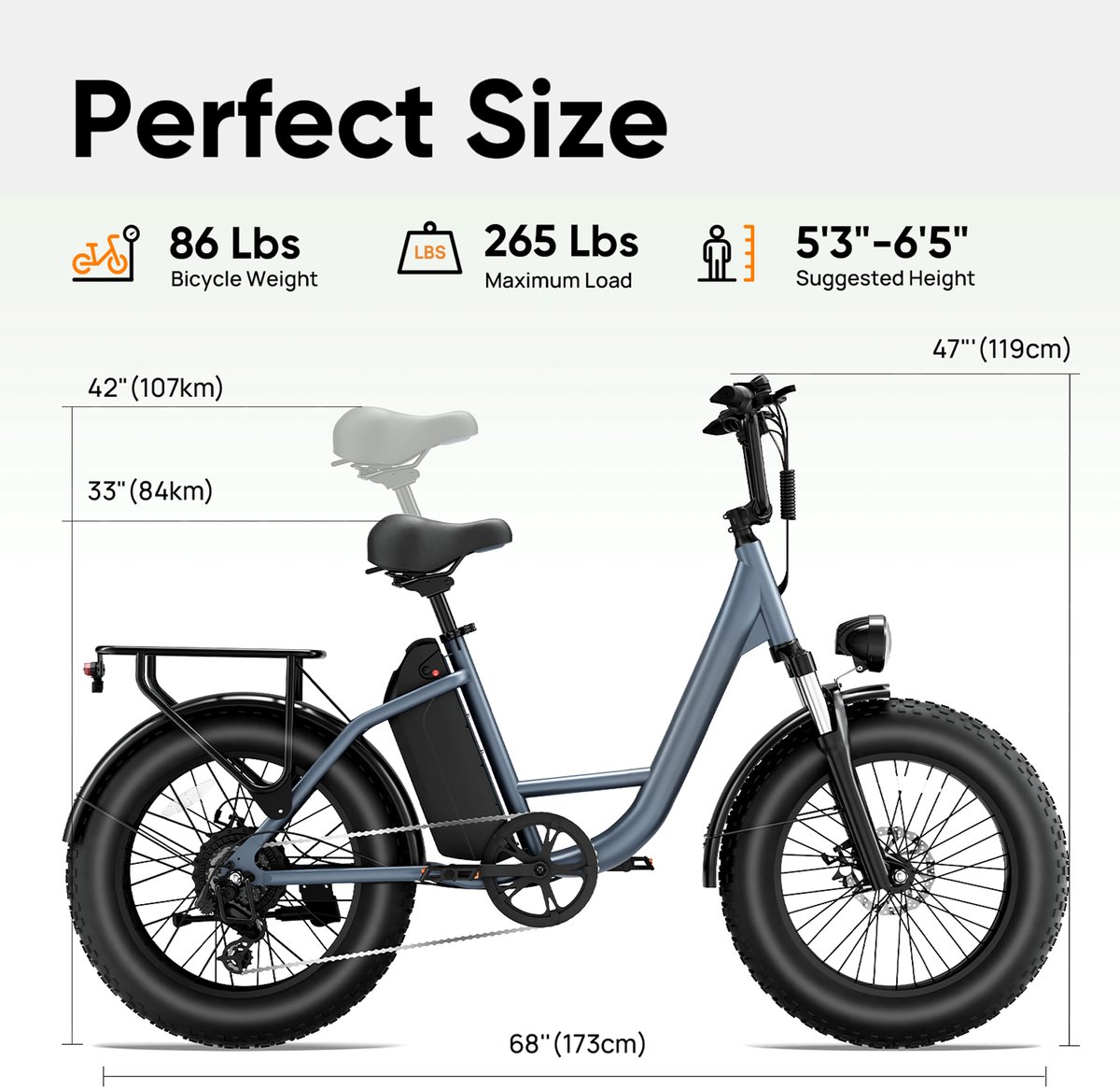 Qekud E20 PRO E-Bike - 20 inch Fatbike - Elektrische Fiets - 250W motor - 48V 15.6Ah Accu - 7 versnellingen- 50-75km actieradius thumbnail 2