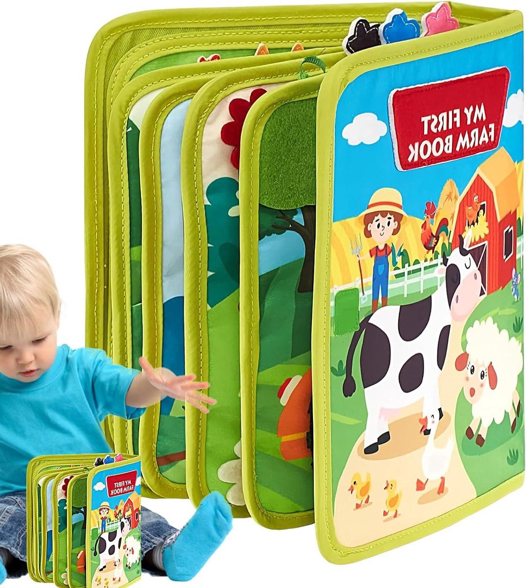 Activiteitenboek Gevoeld - Kinderspeelgoed - Motorische Ontwikkeling - Interactief Farm Thema - 25 x 22 cm - Veelkleurig