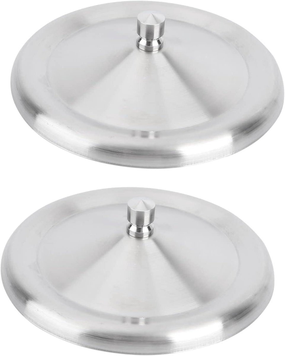 Rvs Drinkbeker Deksel - Mok Cover - Thuis Kantoor - Lekvrije Duurzame - Set 2 Stuks - Zilver