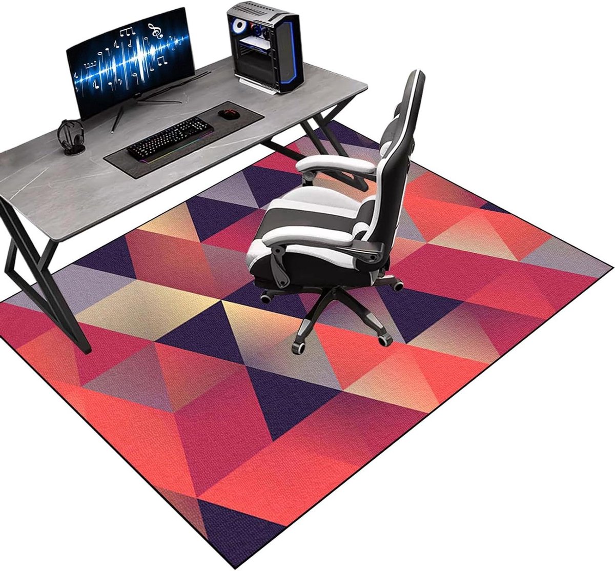Vloerbeschermer Bureaustoel - Onderlegger Tapijt - Bureau Werk - Antislip Onderkant - 180 x 200 cm - Grijs