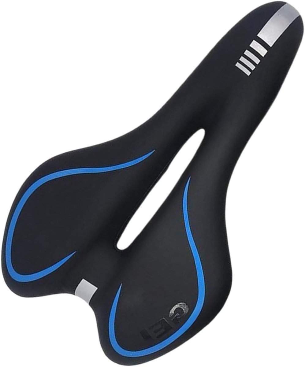 Fietszadel Kussen - Comfort Zadel - Lange Fietstochten - Ademend Siliconen - 25 cm - Zwart Blauw