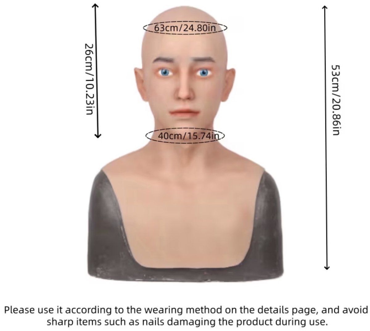 Realistisch Mannenmasker Siliconen – Full Head Gezichtsmasker – Cosplay & Halloween- Gezicht Man-