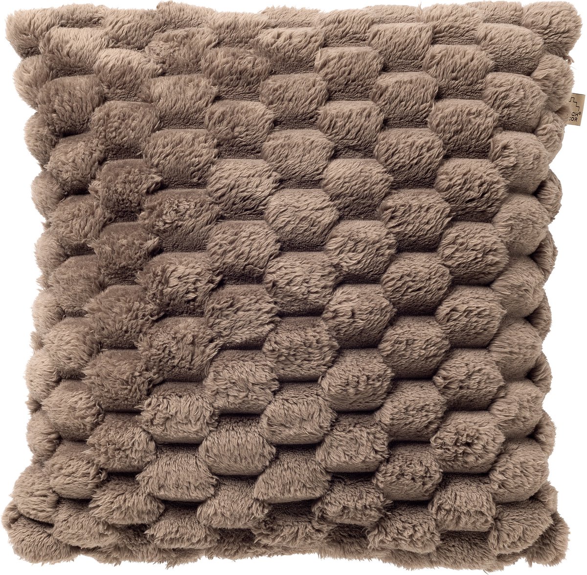 Dutch Decor VIVA - kussenhoes 45x45 cm - superzacht - 100% gerecycled - Driftwood - taupe - met rits - zonder binnenkussen