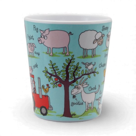 Jungle dieren kinder servies set melamine (vakjesbord + trainingsbeker + lepel) - Tyrrell Katz van Jung — afbeelding 5