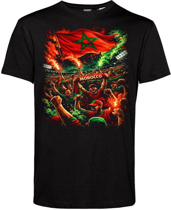 T-shirt Morocco Supporters | Marokko shirt | WK 2026 | Marokkaans elftal supporter | Zwart | maat L