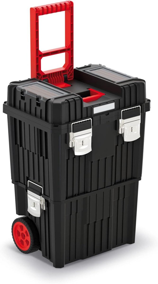 Gereedschapskoffer Trolley - Werkplaats organizer - Gereedschap vervoeren - Inklapbaar en waterdicht - 45x36x64cm - Zwart