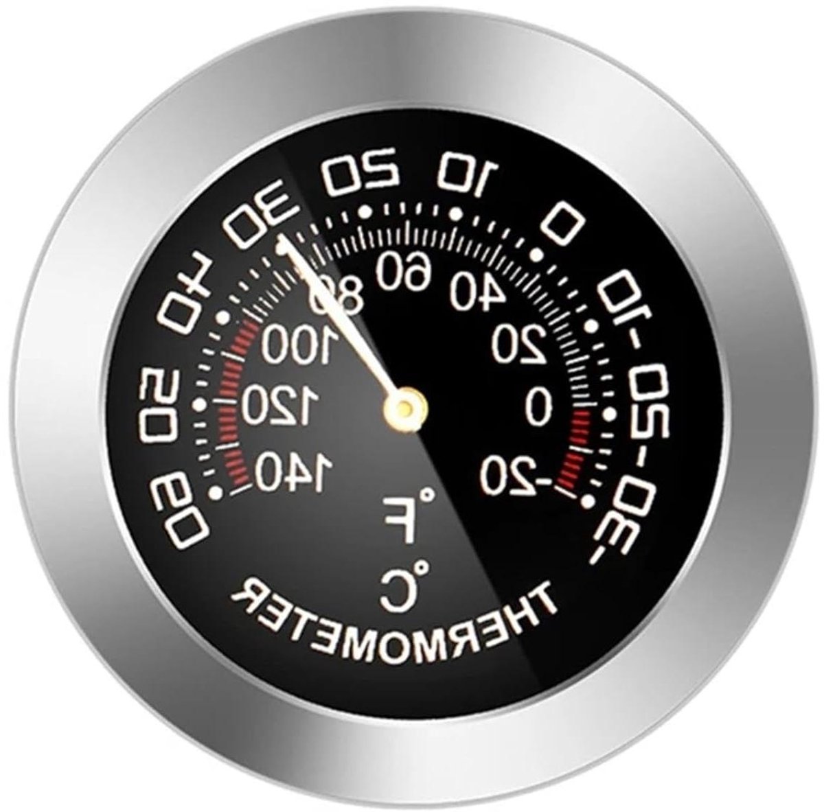 Temperatuur Vochtigheid Meter - Analoge Sensor - Omgeving Monitoren - Miniatuur Ontwerp - 37mm Diameter - Zilverkleurig