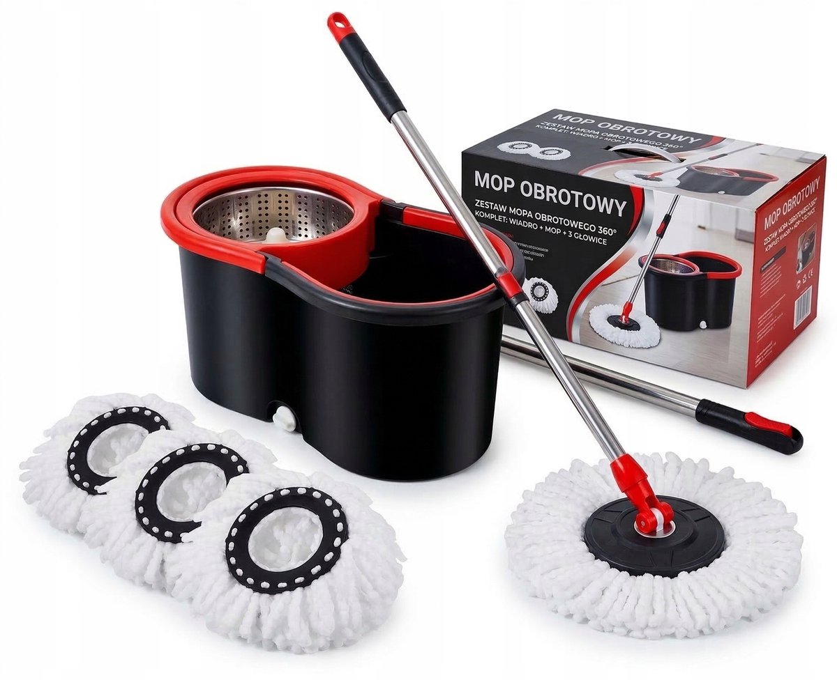 Draaiende Mop 360° Turbo Spin Set met 3 Microvezeldoeken