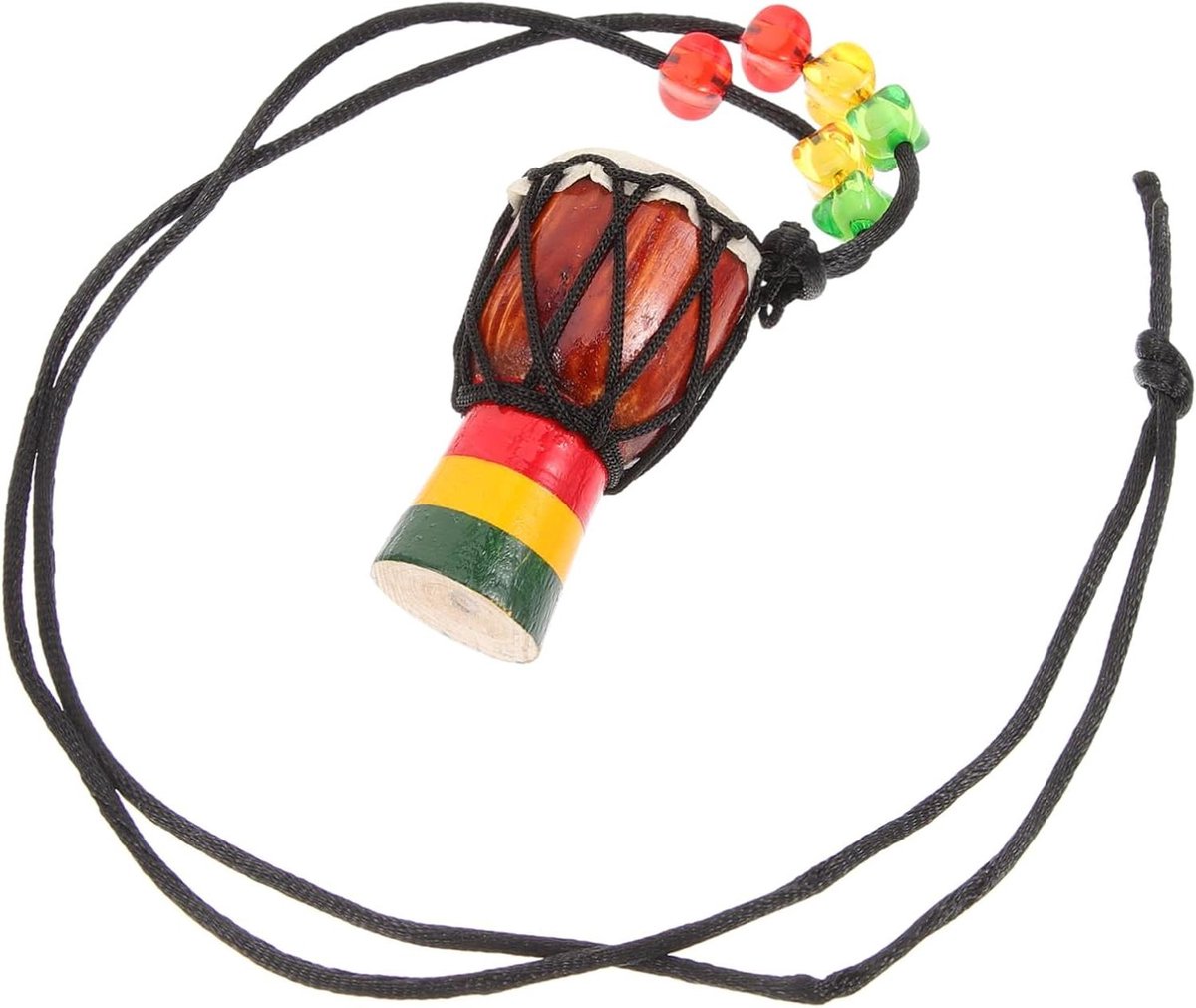 Mini Houten Trommel - Handgemaakte Decoratie - Muziek Liefhebbers - Traditioneel Instrument - 5 x 3 cm - Multicolor
