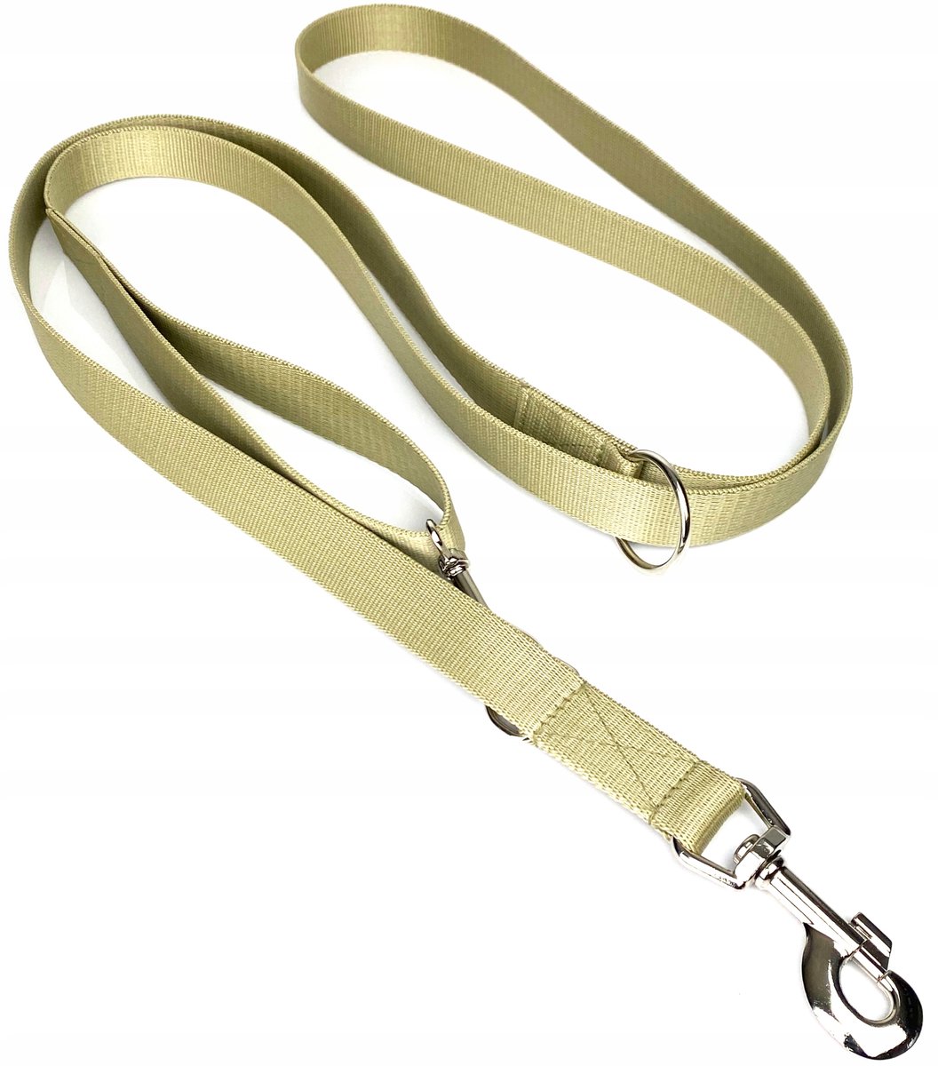 Verstelbare Hondenlijn 135-250cm, 25mm Breed, Khaki