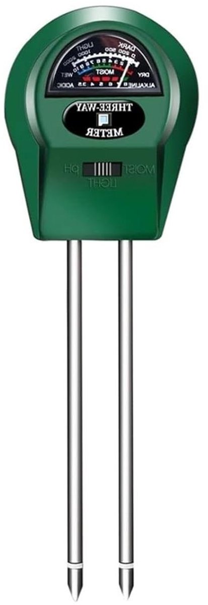 Bodemmeter 3-in-1 - Plantenmeter Vocht pH - Planten Verzorgen - Meet Vocht Licht pH - 400 Gram - Zwart