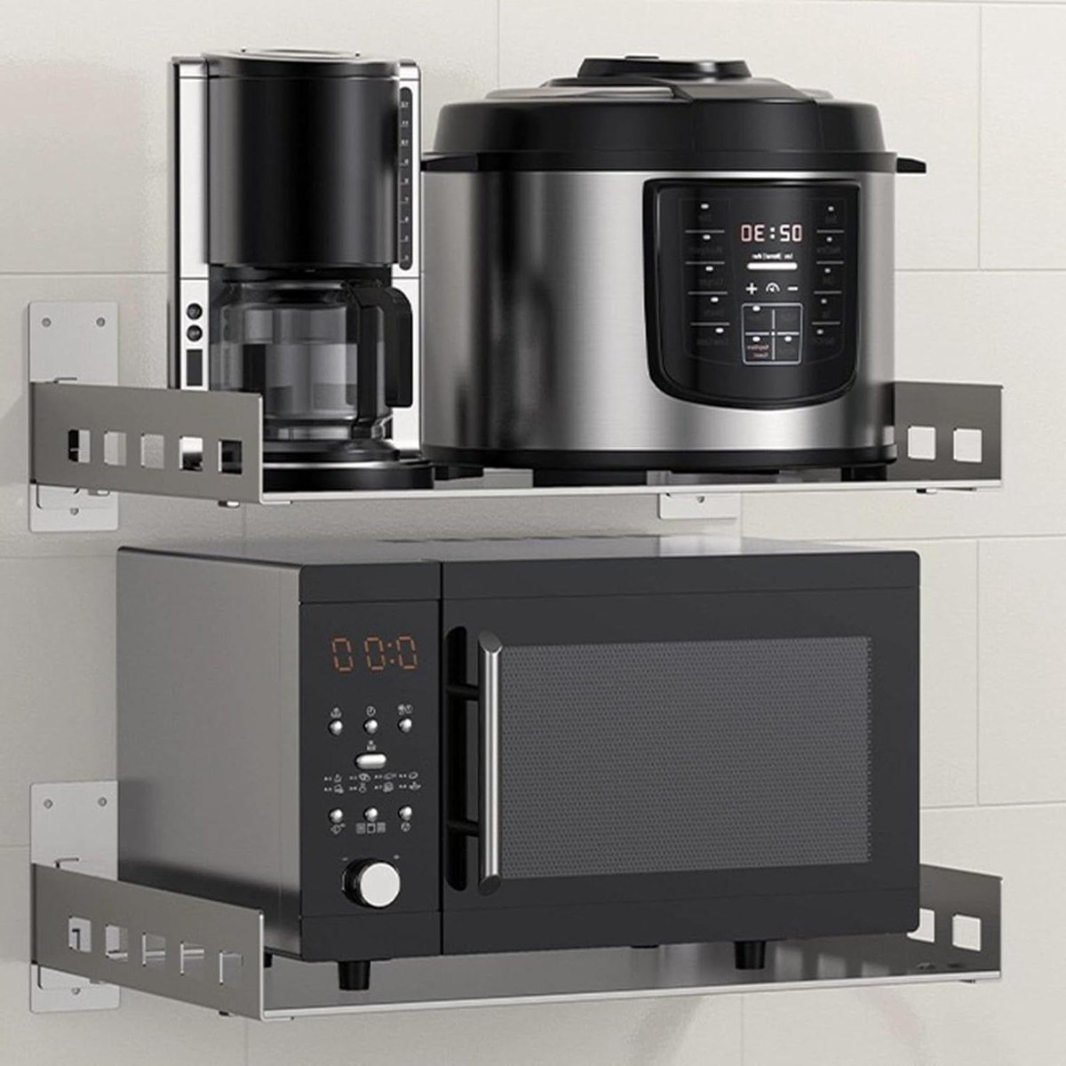 Magnetron Wandplank - Keukenrek - Keuken Organiseren - Roestvrij Staal - Diverse Maten - Zilver