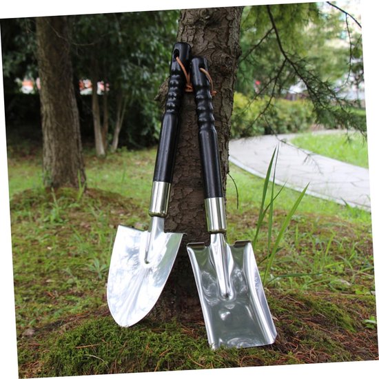 Metalen Tuinschep - Handspade Oppot - Planten Verpotten - Roestvrij Staal - 49 cm - Houtkleurig — afbeelding 4